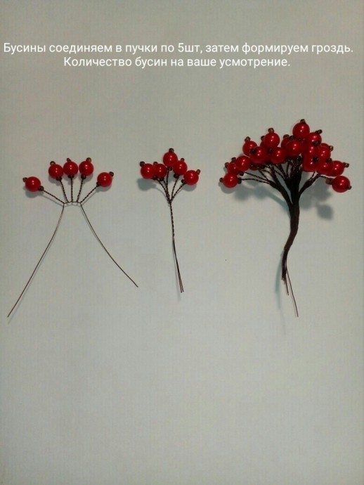 Веточка рябины из бисера Веточка рябины из бисера