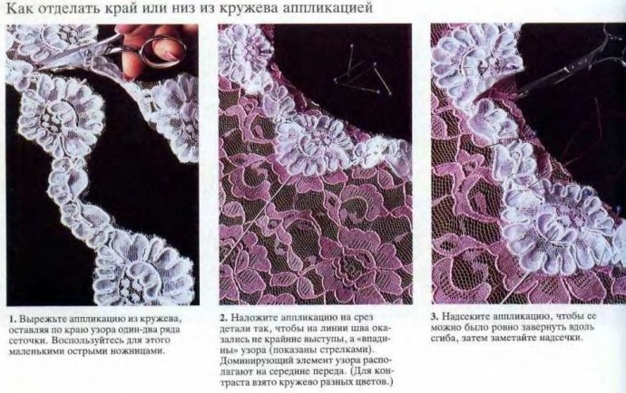 Обработка края на кружеве