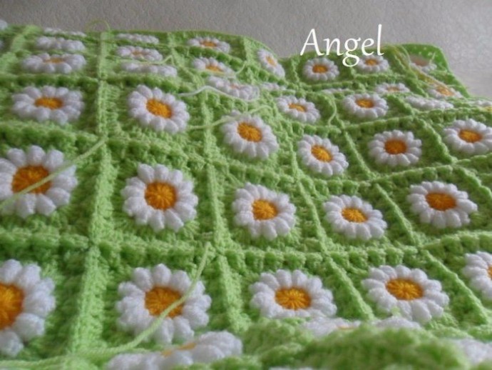 ​Плед из ромашек: мастер-класс