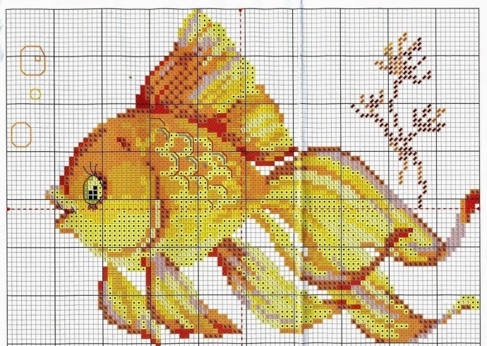 ​Вышиваем рыбок