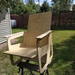 Вариант простого садового кресла из фанеры