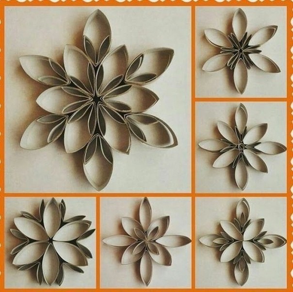 Снeжинки из втулки Снeжинки из втулки