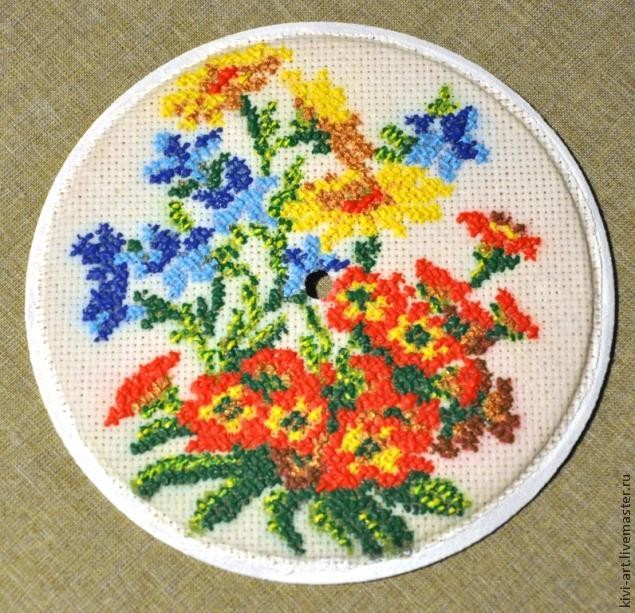 Часы со старинной вышивкой