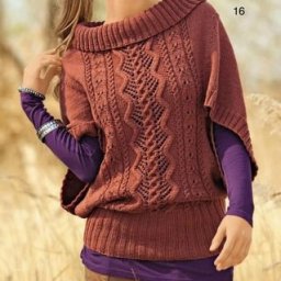 Пуловер-пончо с рельефным узором