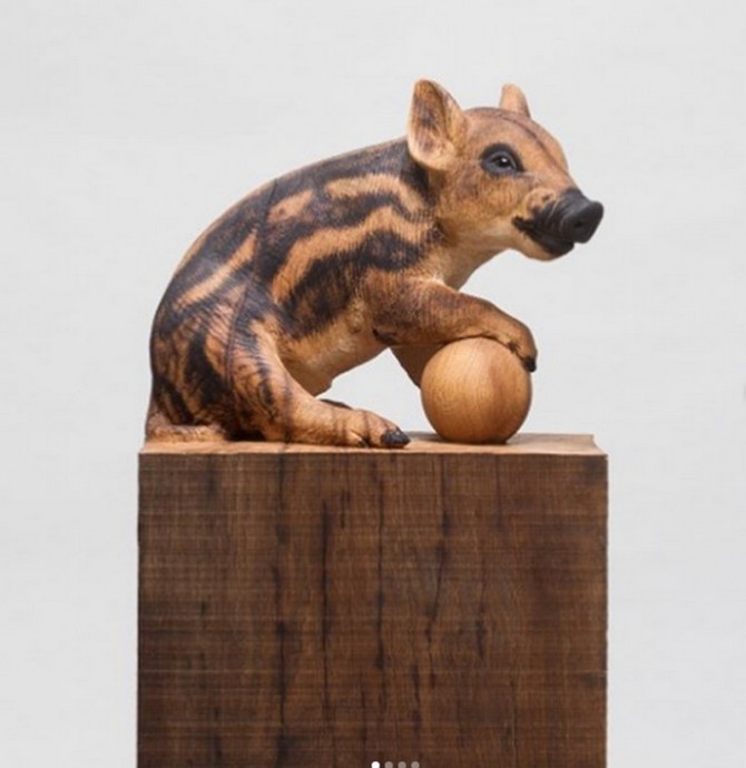 ​Ультра-реалистичные скульптуры животных из дерева