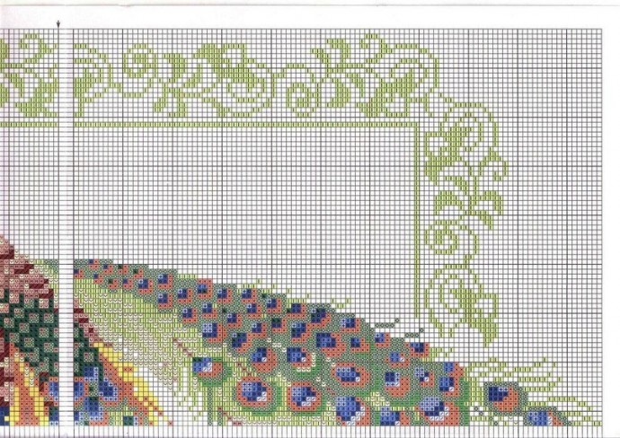 ​Вышиваем роскошных павлинов