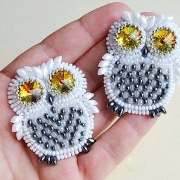 Брошь "Полярная сова" или "Ночная совушка"