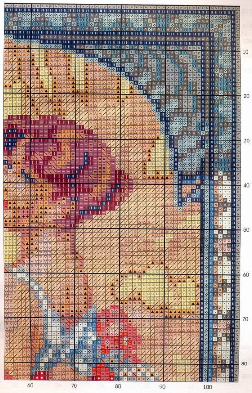 Шикарная вышивка крестом: девушка