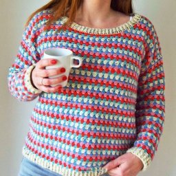 Узор для яркого пуловера с полосатыми мотивами
