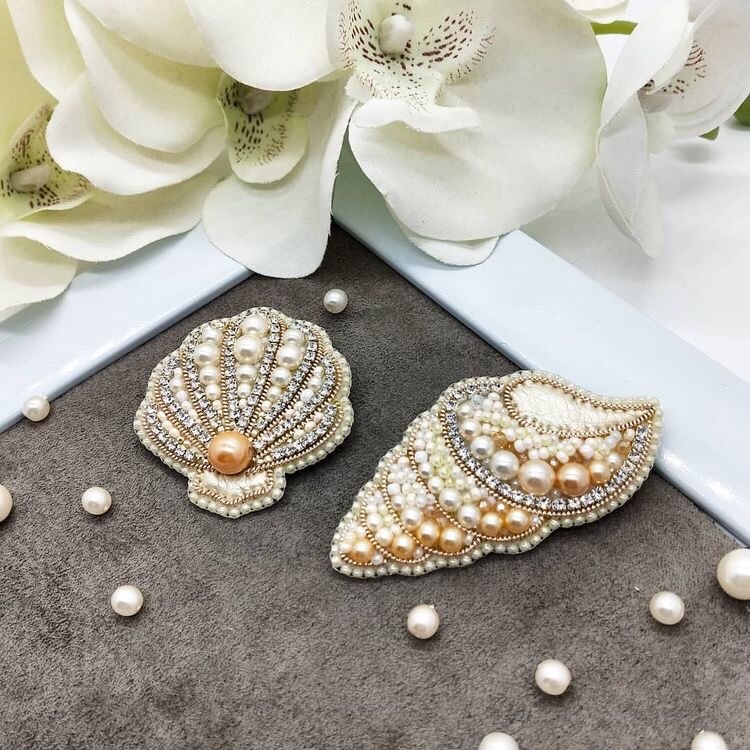 Вышивка бисером: ракушка