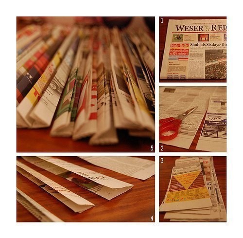 Делаем корзинку из газеты