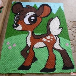 ​Коврик "Оленёнок Бэмби" в технике С2С