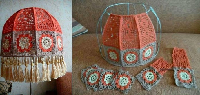 Вязаные абажуры