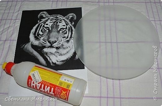 Панно с тигром из круп