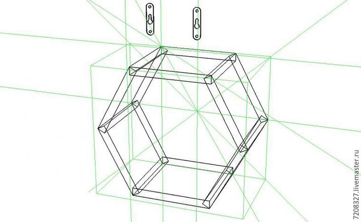 Шестигранная деревянная полочка Шестигранная деревянная полочка