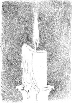 Урок рисования: свеча