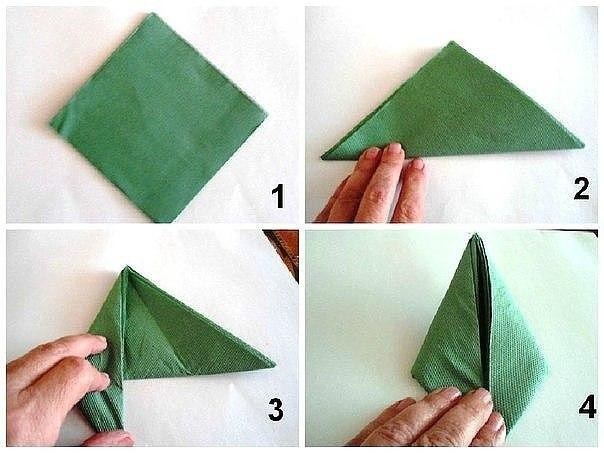 ​Цветок из салфеток для украшения праздничного стола