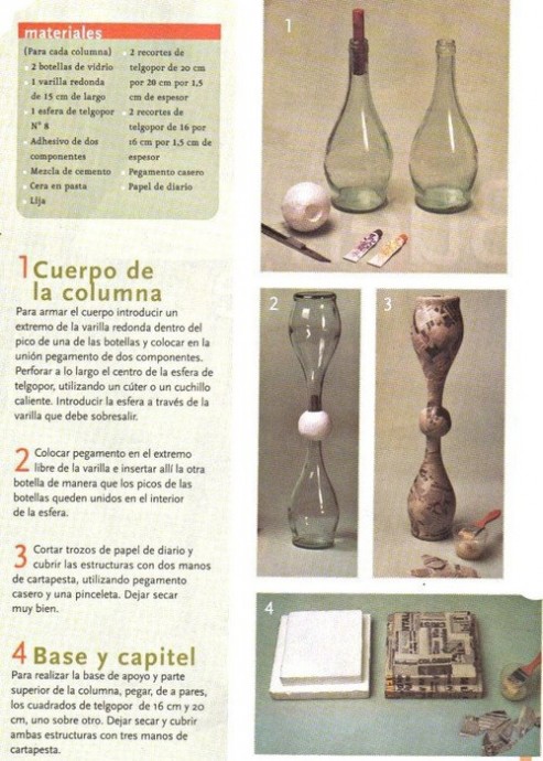 Прозрачный столик из бутылок