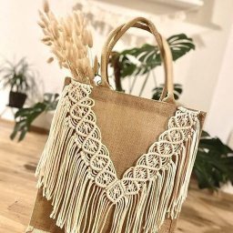 ​Необычные сумки с украшением макраме