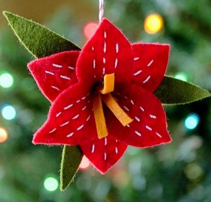 Изумительные ёлочные игрушки из фетра