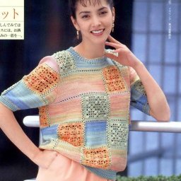 Вязаный свитер по мотивам пэчворка