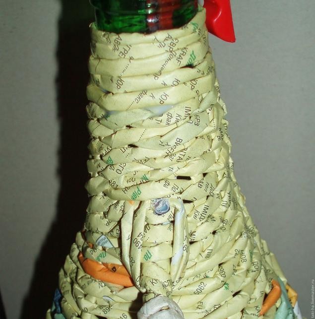 Оплетённая декоративная бутылка своими руками