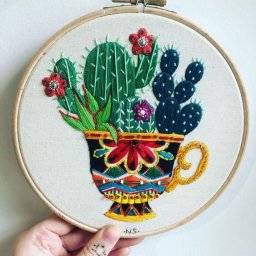 ​Вышитые кактусы