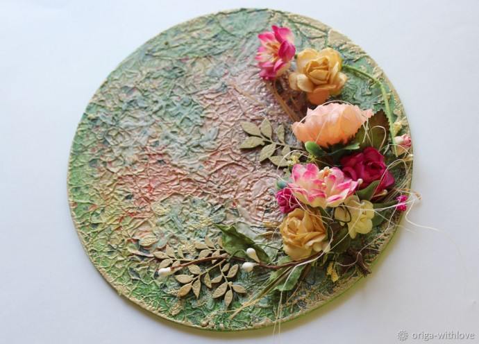 Цветочное панно с фактурным фоном