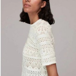 Топ с красивыми ажурными узорами спицами