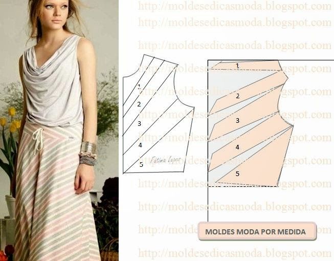 Моделирование летней блузы с воротником "качели"