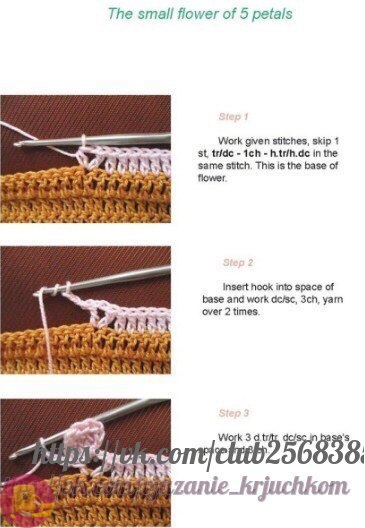 Обвязка края с цветочками: мастер-класс