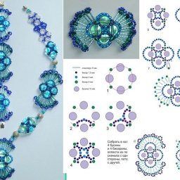 Самые красивые колье из бисера: схемы