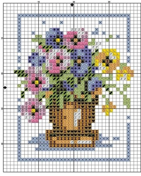 Вышиваем яркие цветы и лейки