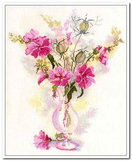 Вышивка "Чудесный букет в вазе"