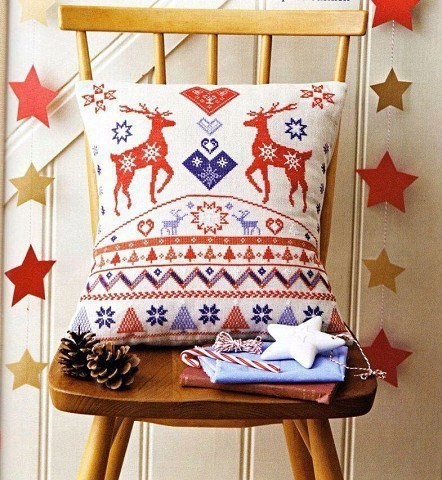 Зимние мотивы: схема для вышивки крестом