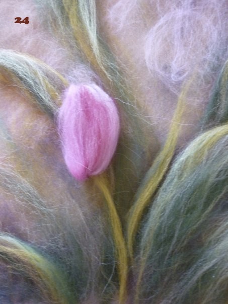 Прекрасные ирисы: живопись шерстью