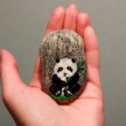 Роспись камней своими руками: панда