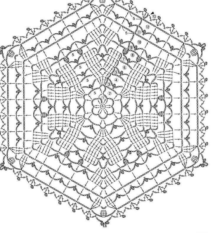 Шестиугольные мотивы крючком