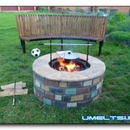 Идея для дачи: очаг из автомобильного диска