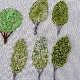 Вышиваем листики