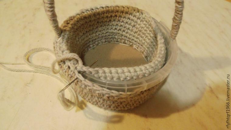 Превращаем пластиковую банку в красивую корзиночку