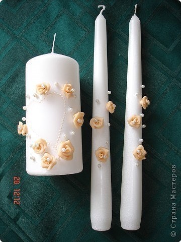 Свадебные свечи своими руками