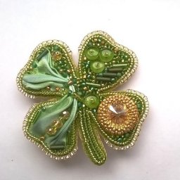 Брошь "Клевер удачи"