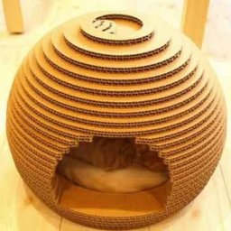 Домик для кошки из картона