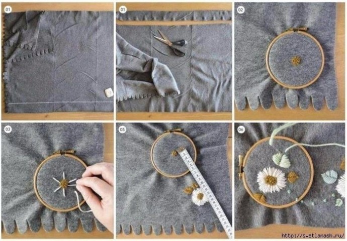 Тёплая женская накидка с вышивкой