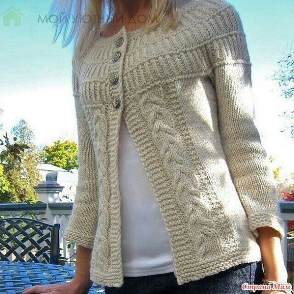 Красивый жакет с косами "Шалом" Красивый жакет с косами "Шалом"