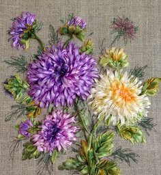 Невероятно реалистичные цветы лентами