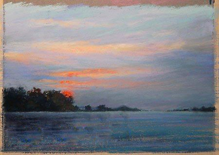 Рисуем закат на берегу моря