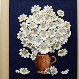 Ромашки из соленого теста