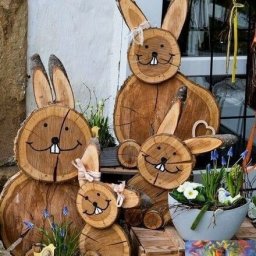 ​Идеи поделок для сада из спилов дерева